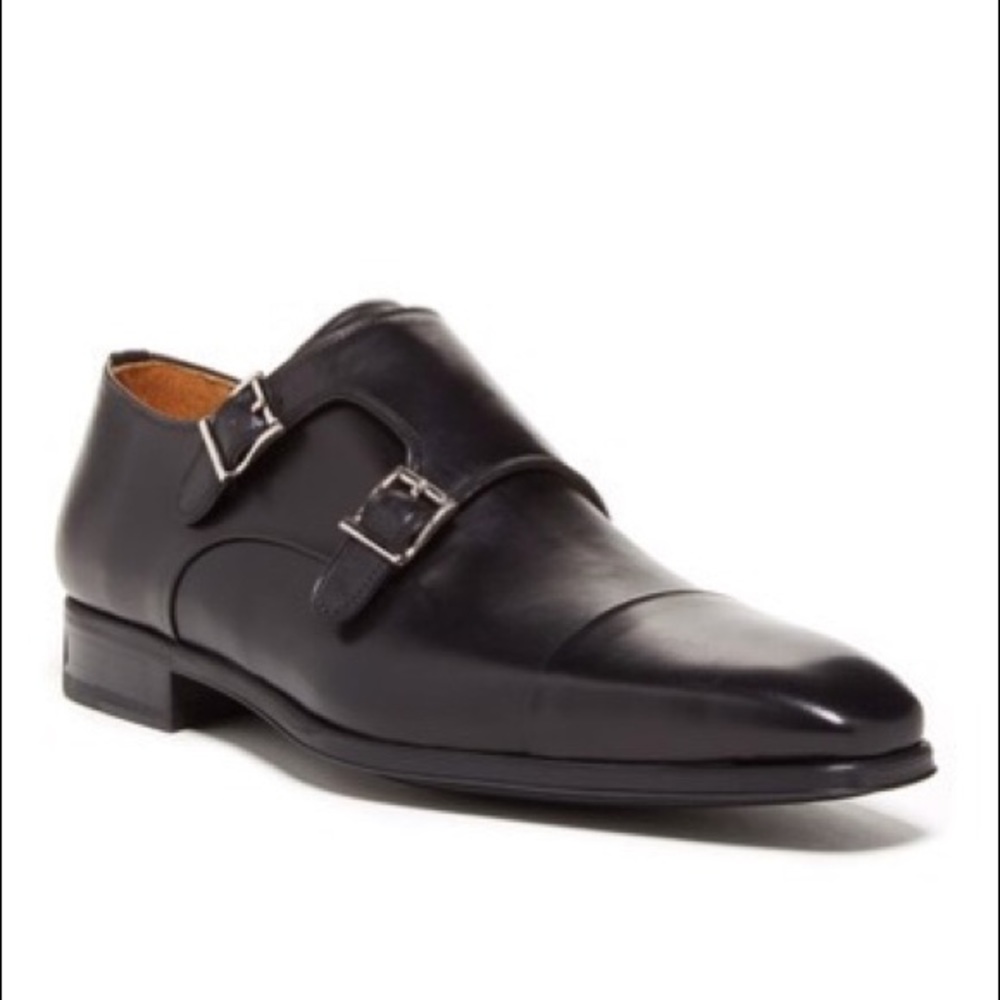 SOLD Magnanni Gaumet Leather Double Monk Loafer